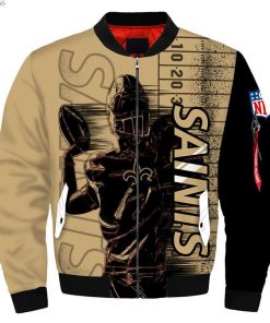 NFL Sport New Orleans Saints Bomber Jacket Design 3D Full Printed Sizes S - 5XL - NABU132