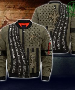 NFL Sport New Orleans Saints Bomber Jacket Design 3D Full Printed Sizes S - 5XL - NABU129