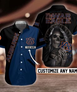 NCAA Auburn Tigers Skull Button Shirt Design 3D Full Printed Custom Name Sizes S - 5XL N91802