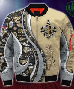 NFL Sport New Orleans Saints Bomber Jacket Design 3D Full Printed Sizes S - 5XL - NABU125