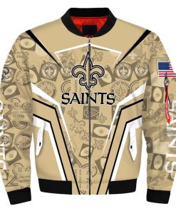 NFL Sport New Orleans Saints Bomber Jacket Design 3D Full Printed Sizes S - 5XL - NABU121
