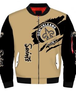 NFL Sport New Orleans Saints Bomber Jacket Design 3D Full Printed Sizes S - 5XL - NABU113