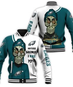 NFL Sport Philadelphia Eagles Hater Silience I Kill You Baseball Jacket Design 3D Full Printed Sizes S - 5XL NMAF71