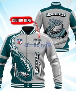 NFL Sport Philadelphia Eagles Custom Name Baseball Jacket Design 3D Full Printed Sizes S - 5XL NMAF67