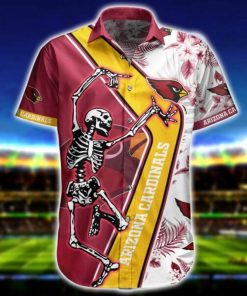 NFL Sport Arizona Cardinals Skellington Button Shirt Design 3D Full Printed Sizes S - 5XL NABO186