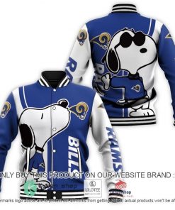 NFL Sport Los Angeles Rams Snoopy Baseball Jacket Design 3D Full Printed Sizes S - 5XL NMKI105