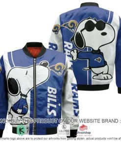 NFL Sport Los Angeles Rams Snoopy Bomber Jacket Design 3D Full Printed Sizes S - 5XL - NMKI67