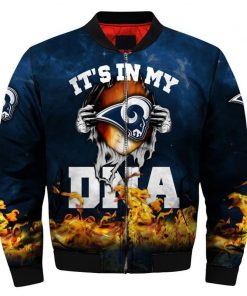 NFL Sport Los Angeles Rams Is In My DNA Bomber Jacket Design 3D Full Printed Sizes S - 5XL - NMKI51