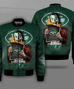 NFL Sport New York Jets Joker Bomber Jacket Design 3D Full Printed Sizes S - 5XL -NABE90H