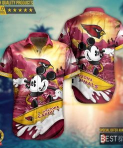 NFL Sport Arizona Cardinals Mickey Mouse Button Shirt Design 3D Full Printed Sizes S - 5XL NABO65