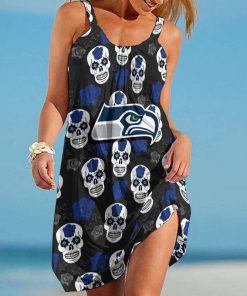 NFL Seattle Seahawks Sugar Skull Limited Edition Summer Beach Dress NLA008430