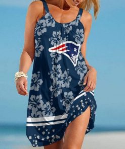 NFL New England Patriots Hibicus Stars Limited Edition Summer Beach Dress NLA007805