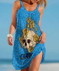 NFL Los Angeles Chargers Roses And Skull Limited Edition Beach Dress Summer NLA008917
