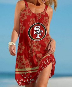 NFL San Francisco 49ers Hibiscus Stars Limited Edition Summer Beach Dress NLA007821