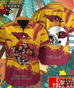 NFL Sport Arizona Cardinals Custom Name Button Shirt Design 3D Full Printed Sizes S - 5XL NABO48