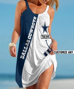 NFL Dallas Cowboys Summer Beach Dress Sizes S - 5XL Custom Name N91709