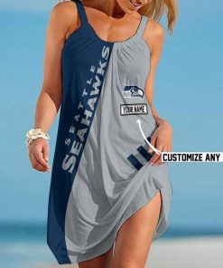 NFL Seattle Seahawks Summer Beach Dress Sizes S - 5XL Custom Name N91714