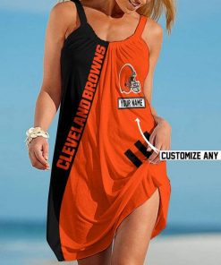 NFL Cleveland Browns Summer Beach Dress Sizes S - 5XL Custom Name N91712