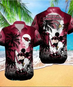 NFL Sport Arizona Cardinals Mickey Mouse Button Shirt Design 3D Full Printed Sizes S - 5XL NABO26
