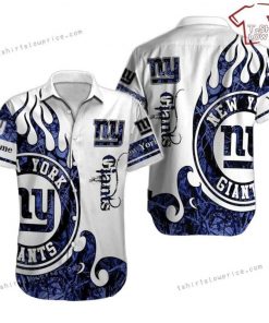 NFL Sport New York Giants Custom Name Button Shirt Design 3D Full Printed Sizes S - 5XL NABI426