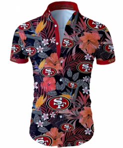 San Francisco 49ers Hawaiian Shirt Tropical Flower