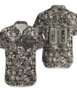 Harley Davidson Custom Name And Number Button Shirt Design 3D Full Printed Sizes S - 5XL NMB062