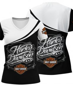 Harley Davidson Motorcycle Women V-neck T-shirt NABD88