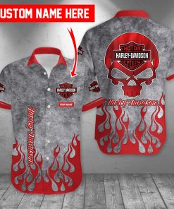 Harley Davidson Custom Name Button Shirt Design 3D Full Printed Sizes S - 5XL NABS16