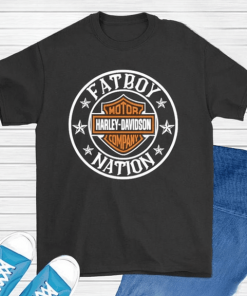 Harley Davidson Fatboy Nation T-shirt, Crew-neck Sweatshirt, Hoodie, Tank Top, V-neck T-shirt Design 2D Full Printed Sizes S - 5XL - NABD177