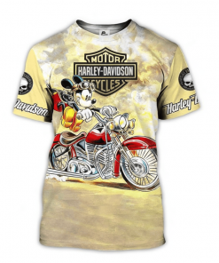 Harley Davidson Mickey Mouse Ride Motorcycle T-Shirt Design 3D Full Printed Sizes S - 5XL - NMQI25A