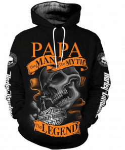 Harley Davidson Papa The Man The Myth The Legend Hoodie Design 3D Full Printed Sizes S - 5XL - NMQI24D