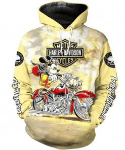 Harley Davidson Mickey Mouse Ride Motorcycle Hoodie Design 3D Full Printed Sizes S - 5XL - NMQI25E
