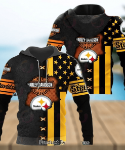 Harley Davidson NFL Pittsburgh Steelers Hoodie Design 3D Full Printed Sizes S - 5XL - NAXA17