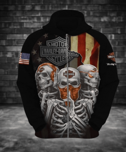 Harley Davidson Zip Hoodie Design 3D Full Printed Sizes S - 5XL - NAXA322S