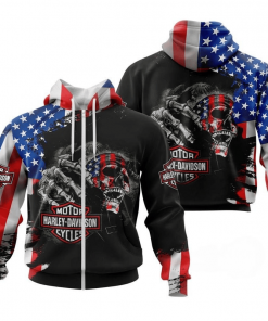 Harley Davidson Zip Hoodie Design 3D Full Printed Sizes S - 5XL - NAXA309P