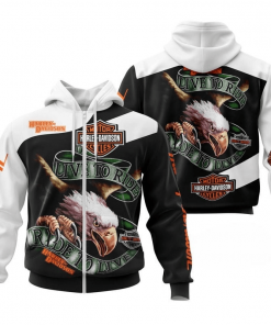 Harley Davidson Zip Hoodie Design 3D Full Printed Sizes S - 5XL - NMHN091D