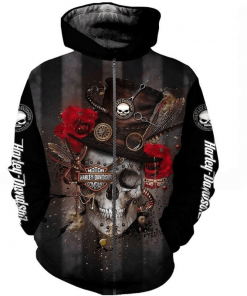 Harley Davidson Zip Hoodie Design 3D Full Printed Sizes S - 5XL - NANA435H