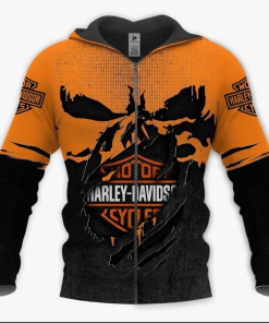 Harley Davidson Zip Hoodie Design 3D Full Printed Sizes S - 5XL - NMCS157B