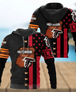 Harley Davidson NFL Atlanta Falcons Hoodie Design 3D Full Printed Sizes S - 5XL - NAXA18