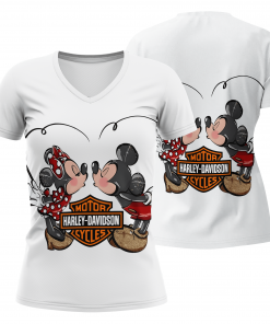 Harley Davidson Motorcycle Women V-neck T-shirt NABD153