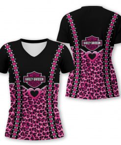 Harley Davidson Motorcycle Women V-neck T-shirt NABD142