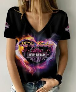 Harley Davidson Motorcycle Women V-neck T-shirt NABD24