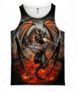 Harley Davidson Tank Top Design 3D Full Printed Sizes S - 5XL - NMQI23B