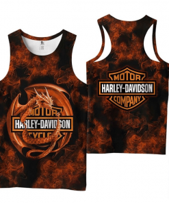 Harley Davidson Tank Top Design 3D Full Printed Sizes S - 5XL - NMQI27B