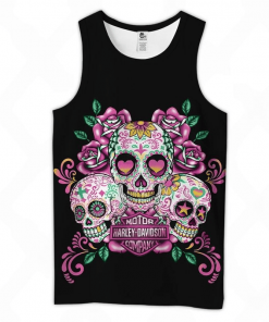 Harley Davidson Tank Top Design 3D Full Printed Sizes S - 5XL - NMQI30B