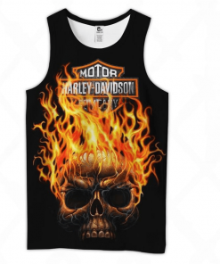 Harley Davidson Tank Top Design 3D Full Printed Sizes S - 5XL - NAQA526H