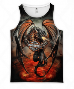 Harley Davidson Tank Top Design 3D Full Printed Sizes S - 5XL - NAQA527H