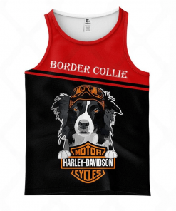 Harley Davidson Border Collie Tank Top Design 3D Full Printed Sizes S - 5XL - NMQI22B