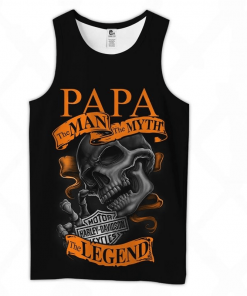 Harley Davidson Papa The Man The Myth The Legend Tank Top Design 3D Full Printed Sizes S - 5XL - NMQI24B