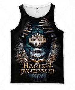 Harley Davidson Tank Top Design 3D Full Printed Sizes S - 5XL - NMQI28B